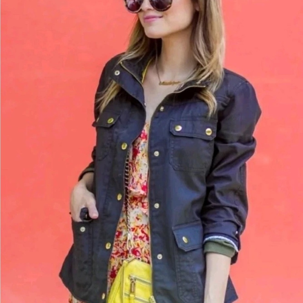 J. Crew Dark Blue Utility Jacket Cargo Pocket Downtown Field Size Small - Picture 2 of 8